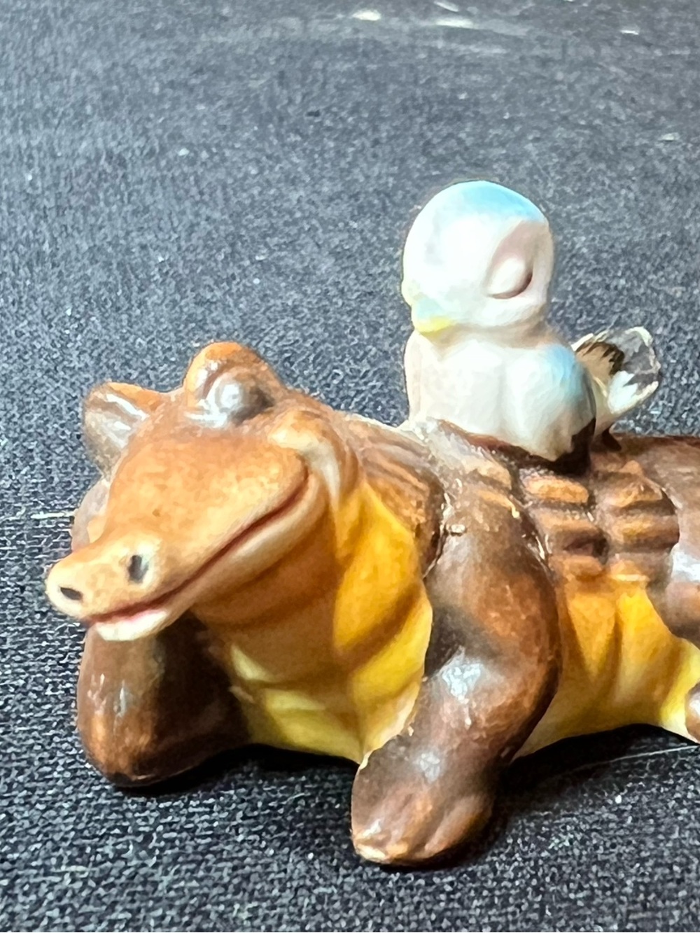 Ceramic Small Pets Figurine - Brown & Cream Bird Accent